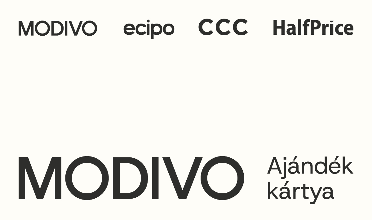A Modivo Ajándékkártya érvényes a Modivo, az ecipo, a CCC és a Halfprice üzletekben.
